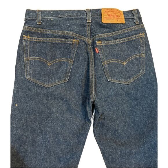 True Vintage 1980s Levi’s 501 Button Fly Dark Wash USA Blue Jeans size 33/36 - Picture 5 of 16